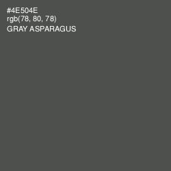 #4E504E - Gray Asparagus Color Image